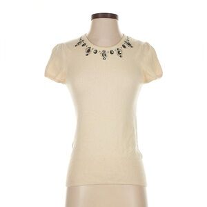 Aqua cashmere Embellished Cream Women's Top size s